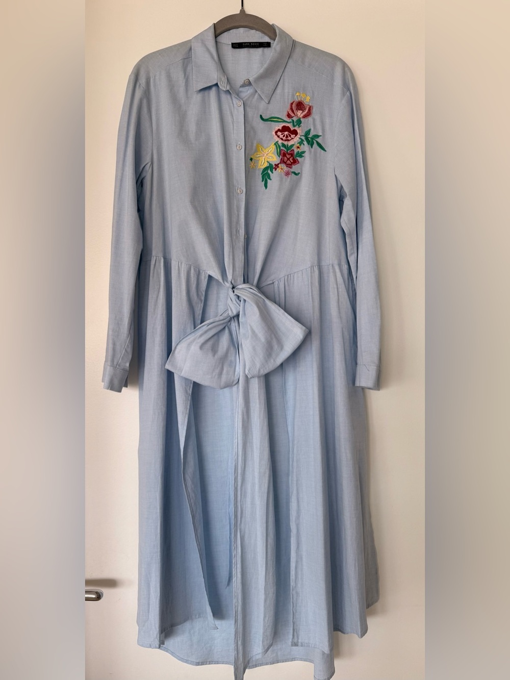 Zara Light Blue Embroidered Shirt